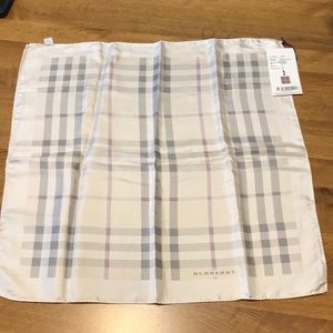 Burberry Cream and Gray Checkered Scarf
